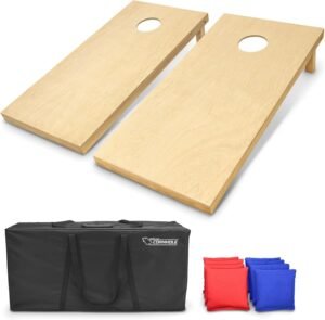 GoSports Solid Wood Premium Cornhole Set (4' × 2')