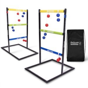 GoSports Ladder Toss Indoor & Outdoor Game Set with 6 Soft Rubber Bolo Balls and