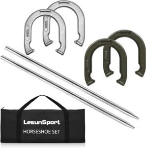 LesunSport Heavy-Duty Horseshoe Set