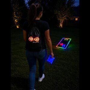 fiber optic light up cornhole bags