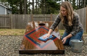 general maintenance and cleaning of cornhole boards