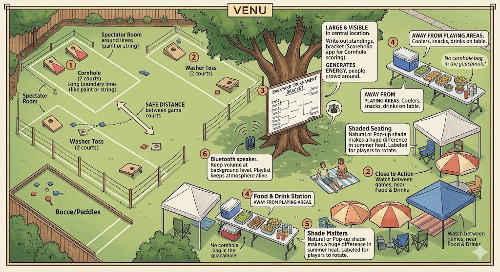 Setup your Yard for Backyard Game Tournament 
