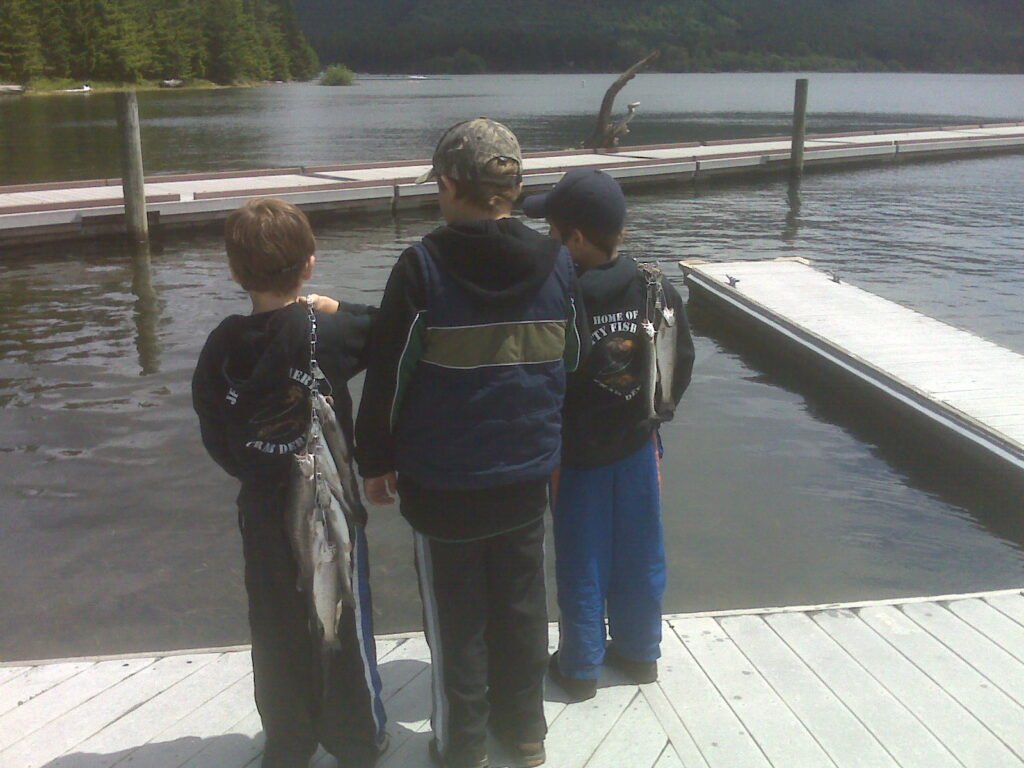 Boys fishing on fathers day weekend