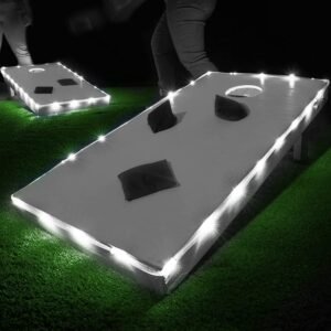 Cornhole board lights